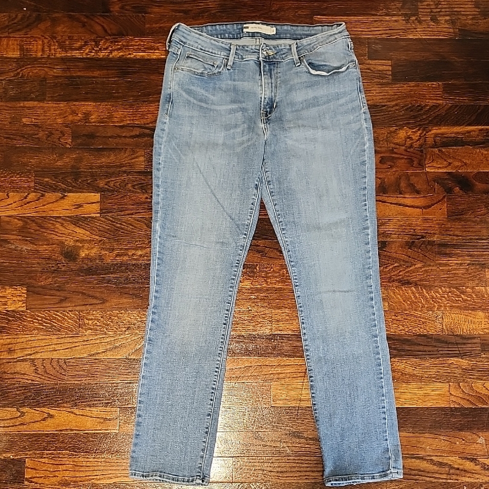 Levi's Women's Light Blue Wash Rare Blank Tag 5 Pocket Mid Rise Skinny Size 12